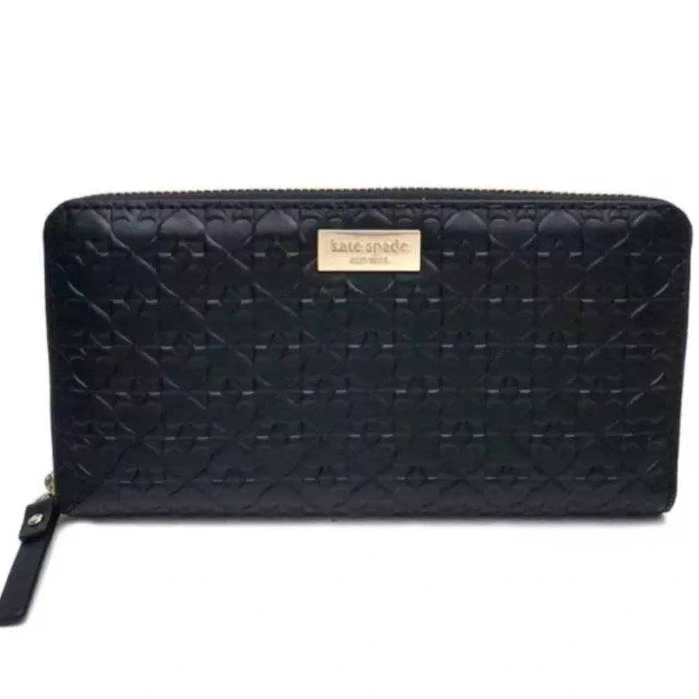 Kate Spade New York Women Penn Place Embossed Neda Zip Around Wallet Black